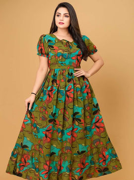 Young woman wearing a playful frock, quick fashion delivery Delhi NCR.