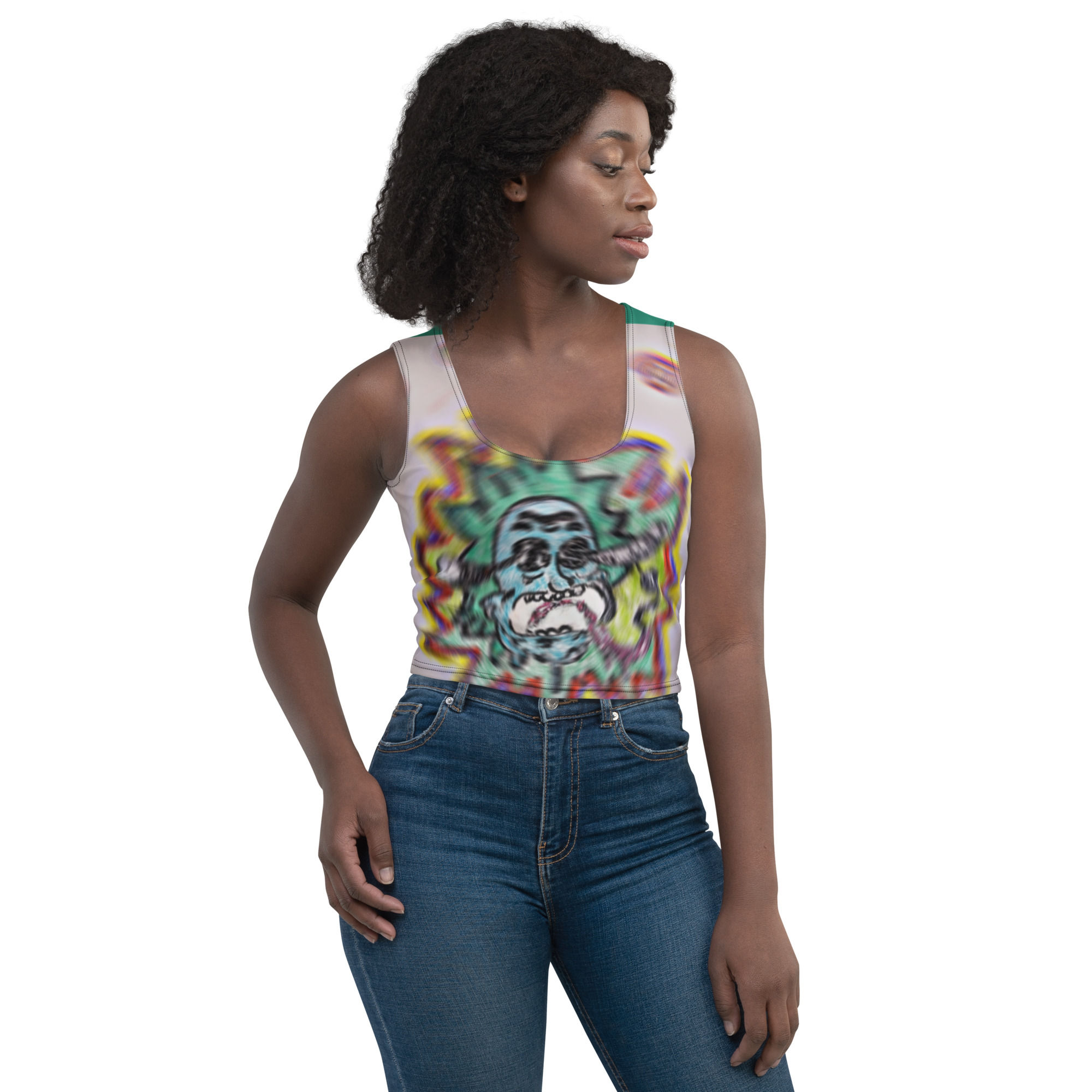 Trippy Rick  long fitted Crop Top