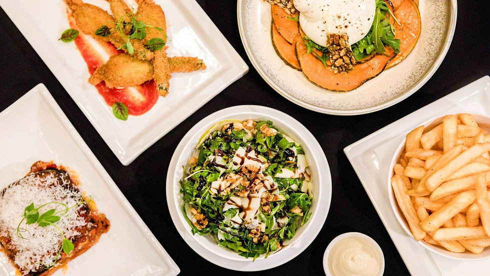 Bella Restaurant Wine Bar Zucchini Flower Burrata Pumpkin Rocket Salad Parmigiana Patate Fritte Patatine Chips Mayo