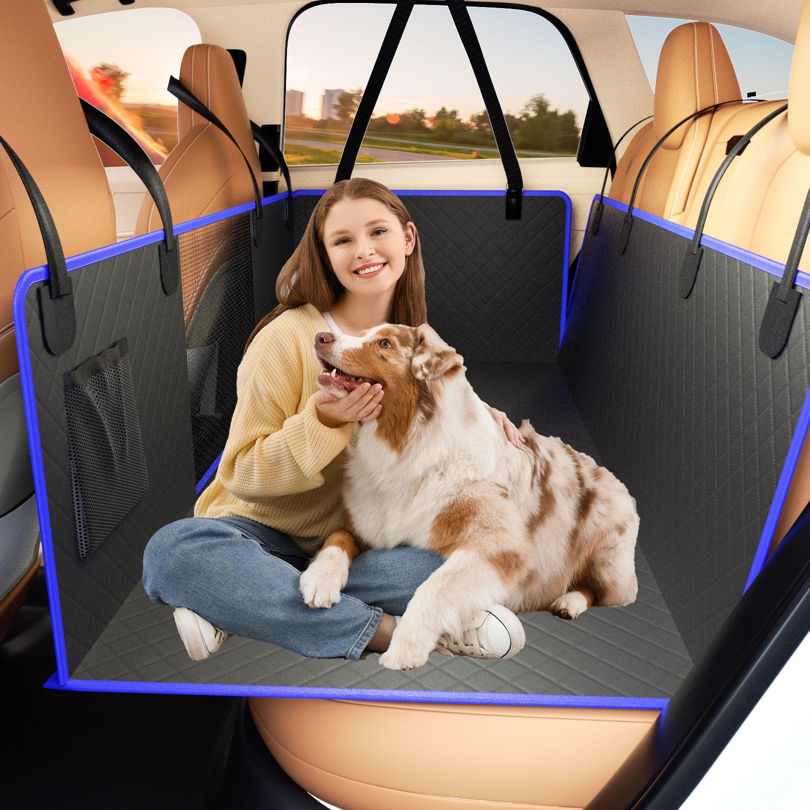 Dog Car Seat Cover for Back Seat Extender Hammock Waterproof Protector