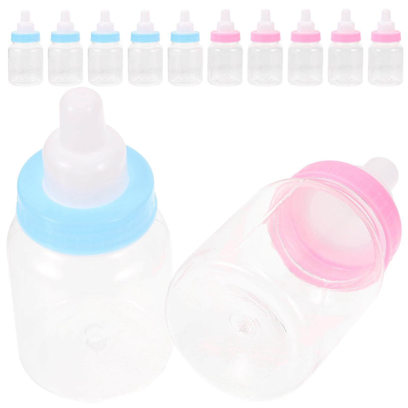 Mini Plastic Candy Bottles 12 Pack Fillable Pacifier Favour Set for Baby Shower