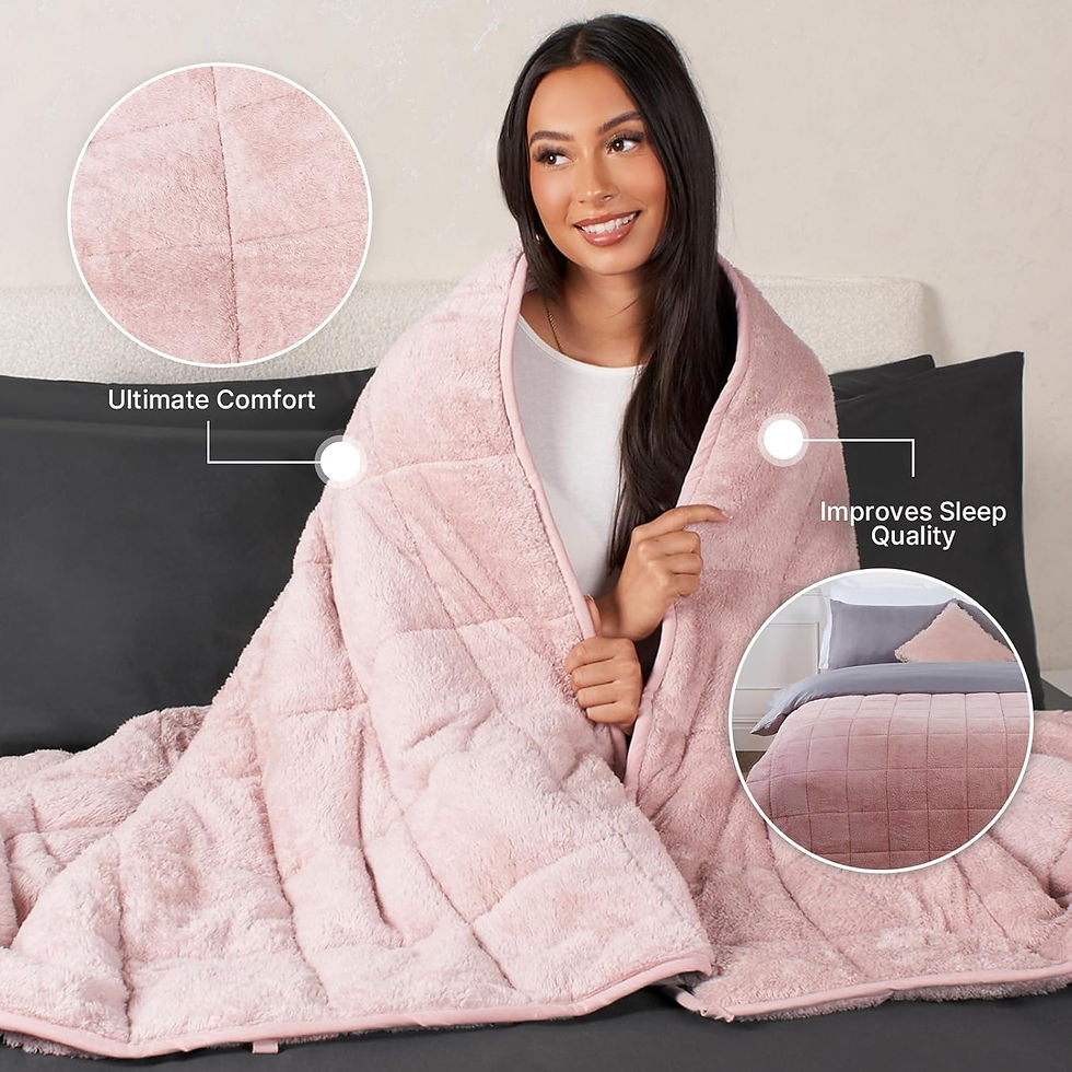Thumbnail: Brentfords Teddy Fleece Weighted Blanket Blush Pink 150 x 200cm - 8kg