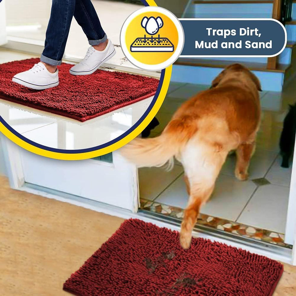 Thumbnail: Highly Absorbent Microfibre Door Mat Non-Slip Washable Red 50x80cm