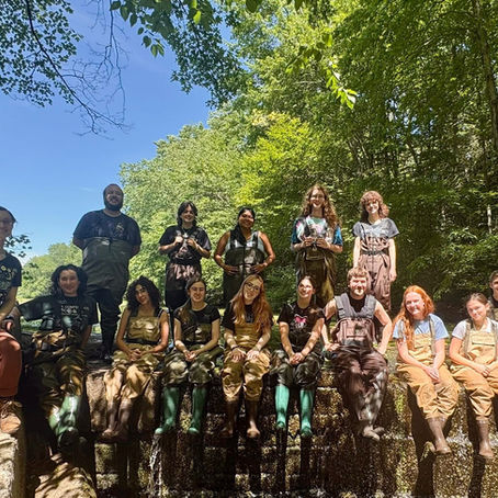 Camp counselors outdoors during training week