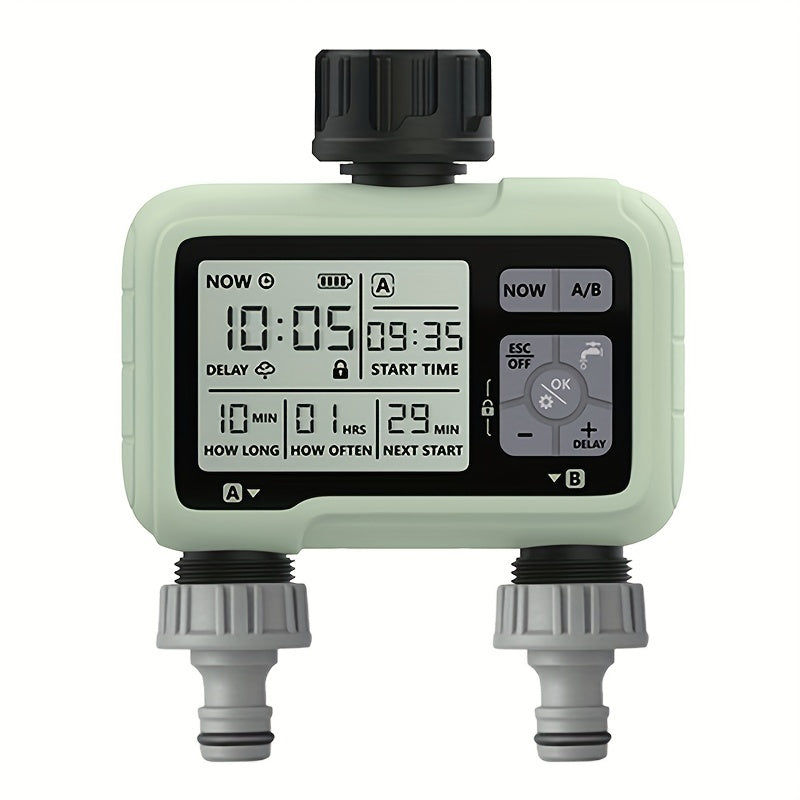 Dual-Outlet Water Timer for Automatic Irrigation
