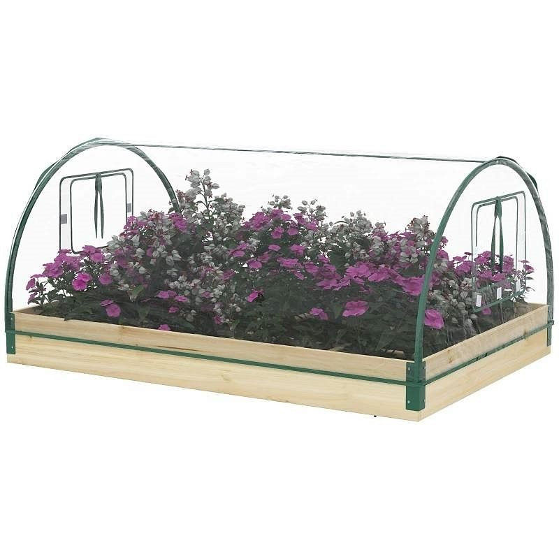 Thumbnail: Mini Raised Garden Bed Planter Box Greenhouse Combo with Clear PVC Cover