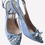 Thumbnail: Stunning Hand Finished Powder Blue Diamanté Flowers and Pearls Wedding Shoes