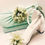 Thumbnail: Stunning Sage Mint Green Flower Embellished Bridal Wedding Clutch Bag Gold Chain