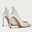 Thumbnail: Off White Ivory Satin Bridal Shoe with Sash Bow Front - Heel Height Options