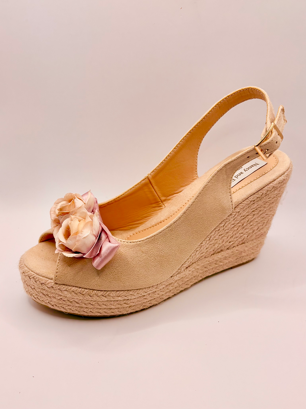 Thumbnail: Simply Beautiful Summer Wedding Espadrilles Wedges Sandals Cream Blush Pink