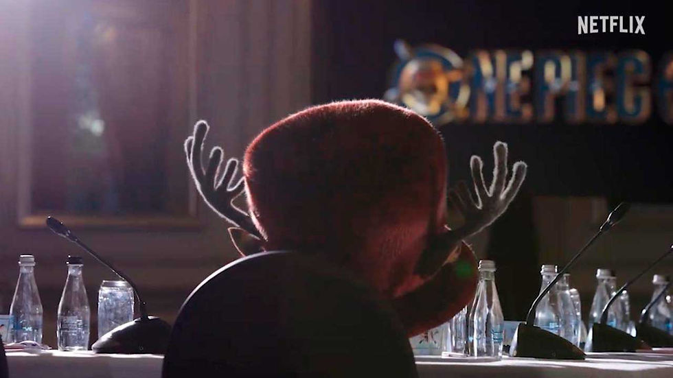 Primeiras imagens de Chopper no live-action de One Piece. Netflix / Divulgação