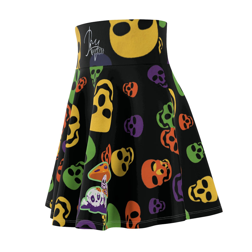 Thumbnail: Anirra X RyAurora Designs "Spooky Smooth" Women's Flow Skirt (Black)