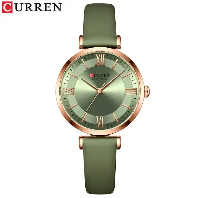 Thumbnail: Curren 9079 Woman's Quartz Watch Leather Band
