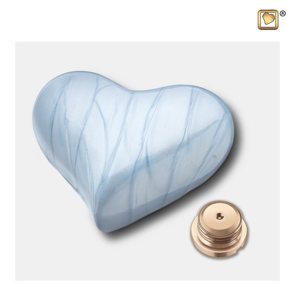 Thumbnail: Heart Urn Pearl Blue