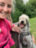 Dave the poodle puppy with Lydia, the owner and dog walker form Fur The Love Pet Services