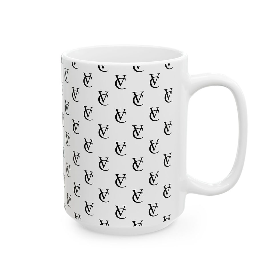 Thumbnail: Velenne Coffee VC Monogram Ceramic Coffee Mug, 11oz or 15oz