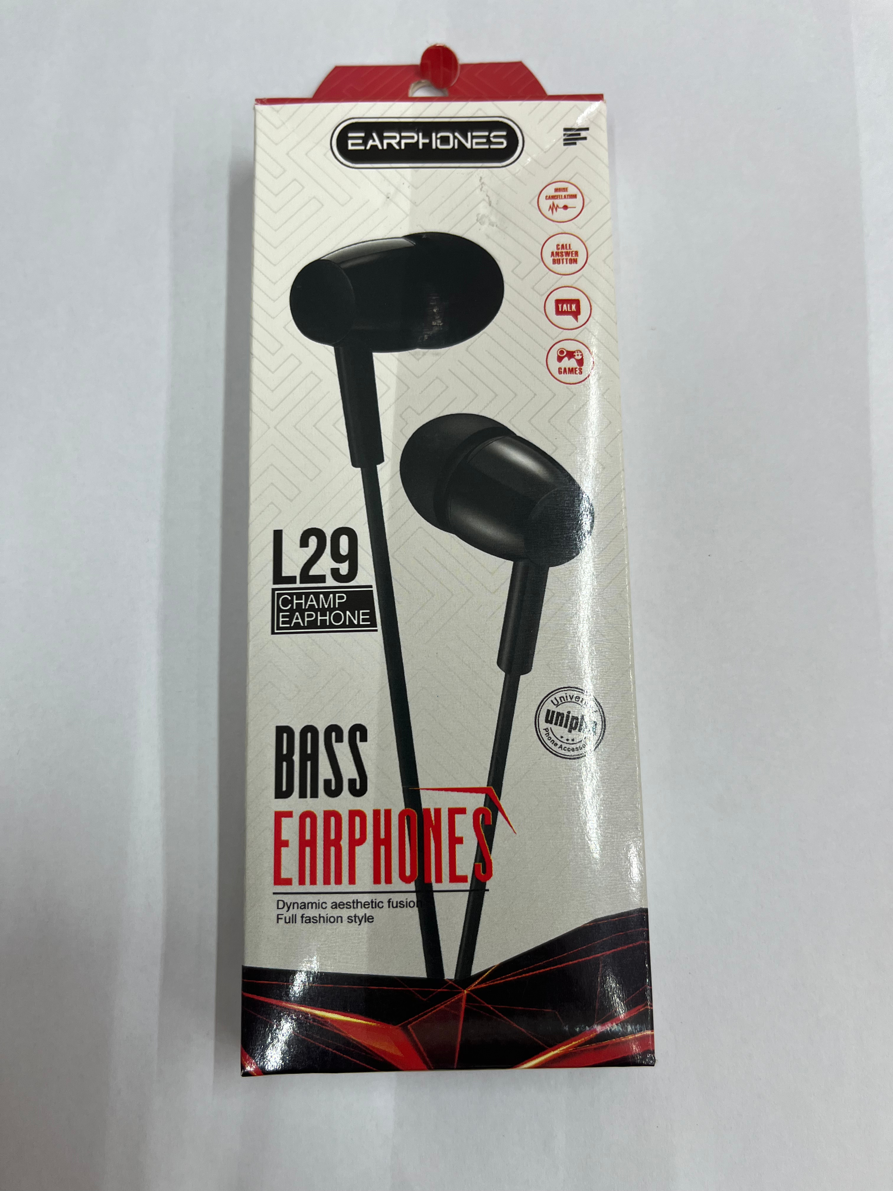 Fone de Ouvido com Fio – L29 Champ Earphone (Preto)