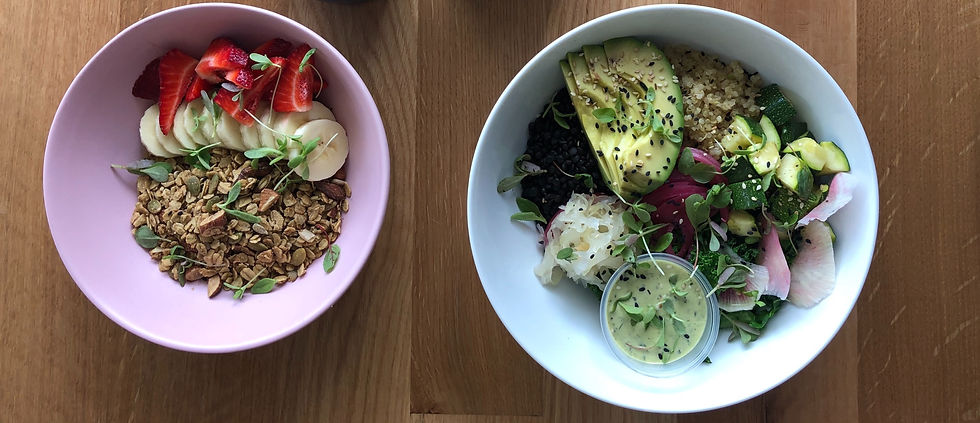 Zoey's all natural granola and salad pairing