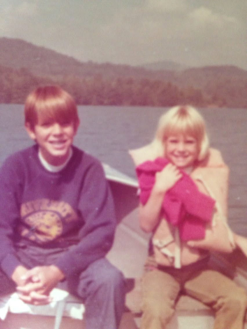 My brother and me on Thorpe Reservoir, 1973.
