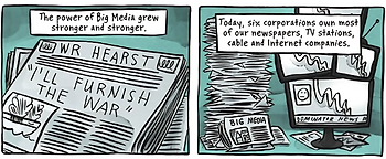 Newspapers showing that big media owns the narrative