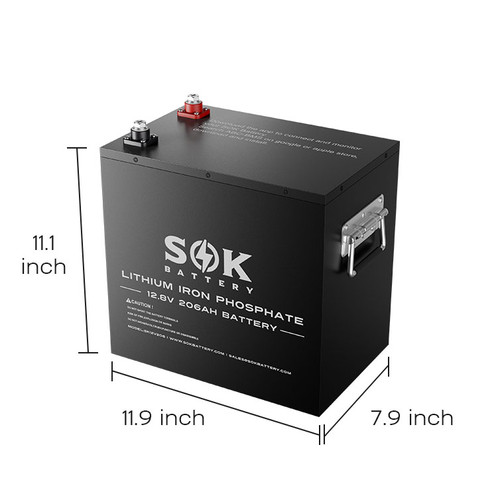 SK12V206H 12V 206Ah Self-Heating Lithium Battery for RV | SOK Battery