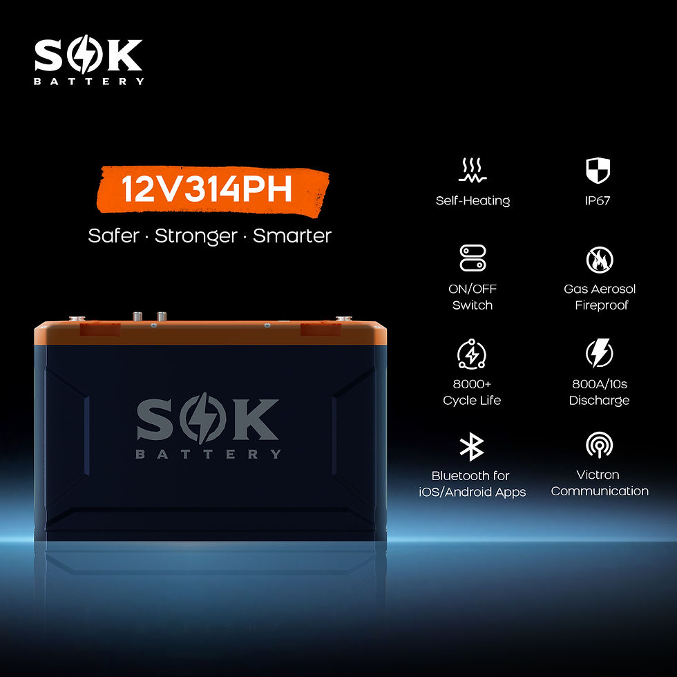 Miniaturbild: 12V314Ah LiFePO4 Battery with Bluetooth, Built-in heater | Victron CAN Comms