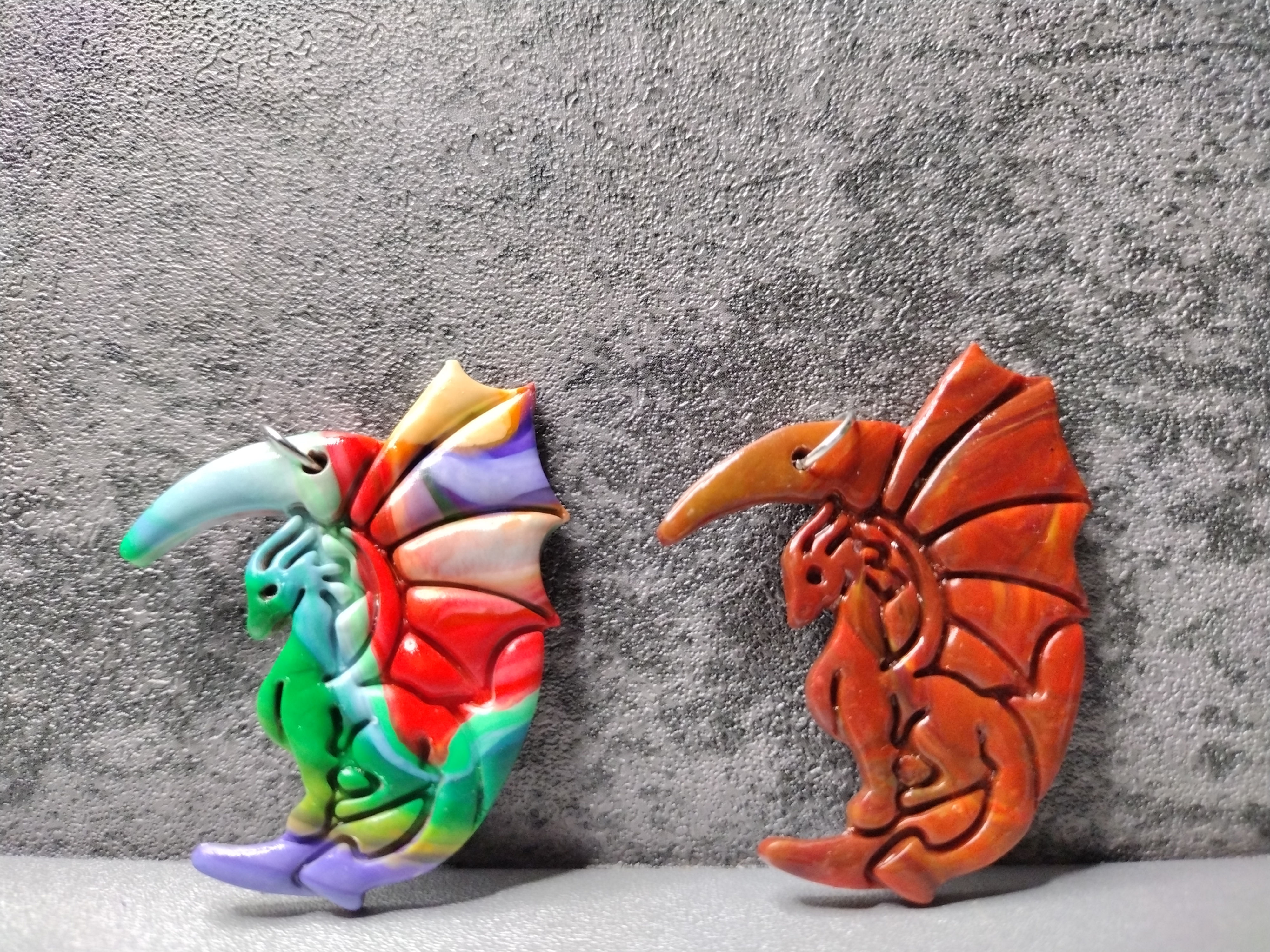 Dragon in the Moon Pendants