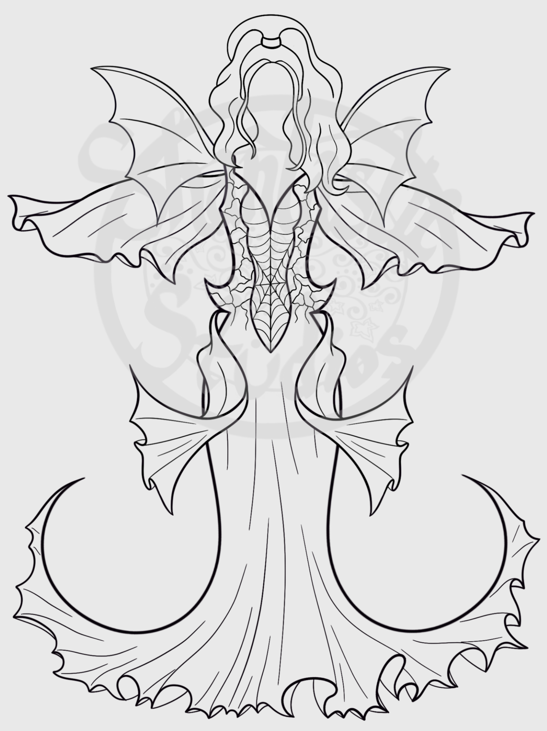 Nightmare Moon Dress coloring page