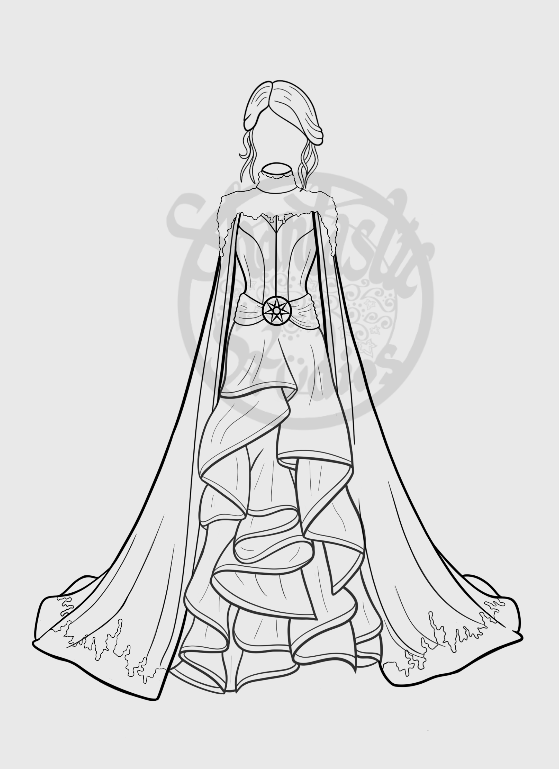 Queen Alicent Dress coloring page