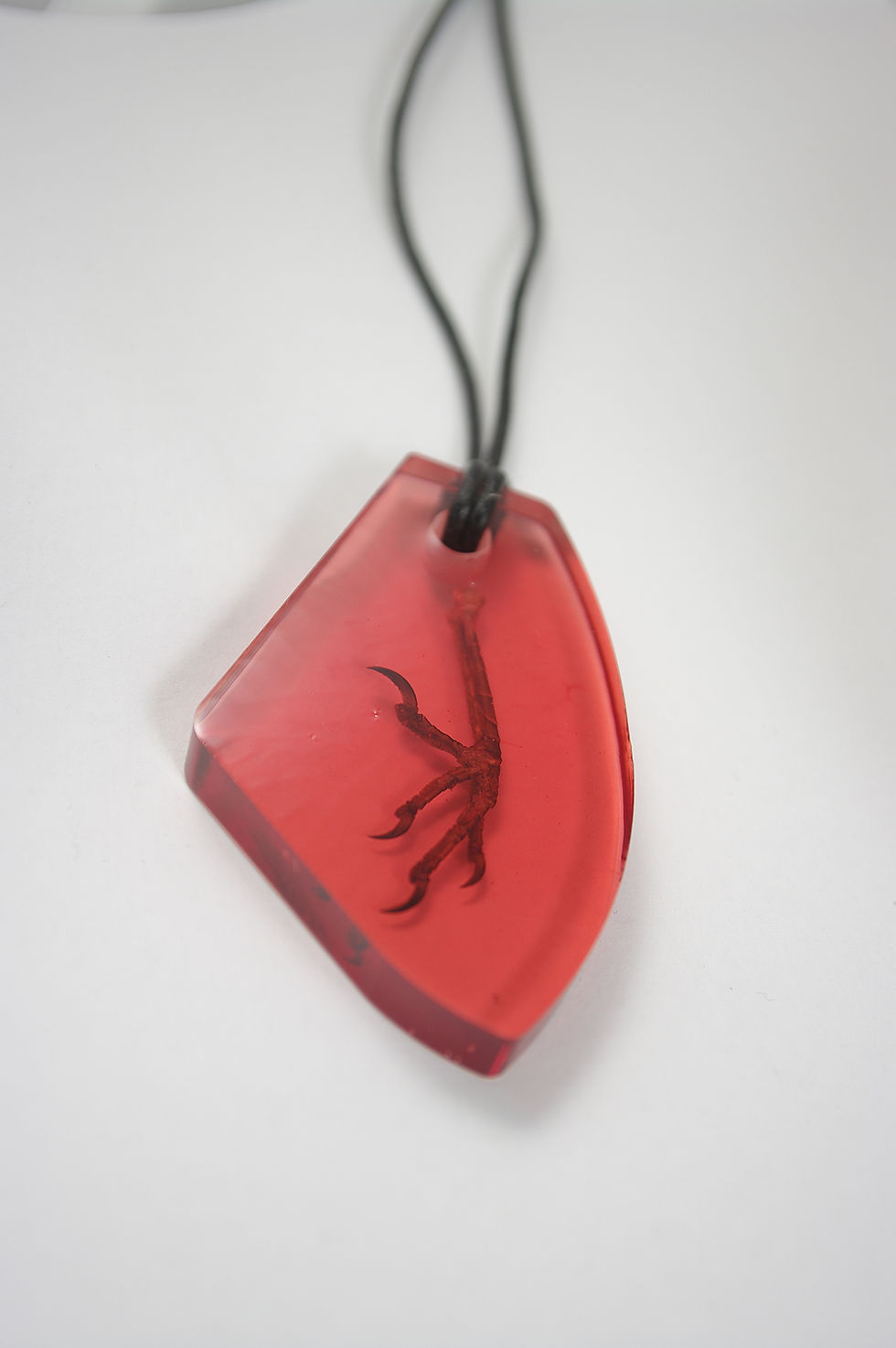 Miniature : Pendentif résine inclusion patte d'oiseau