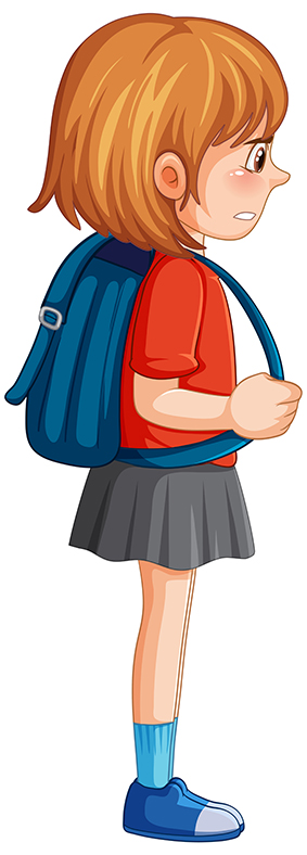 petite fille écolière stressée