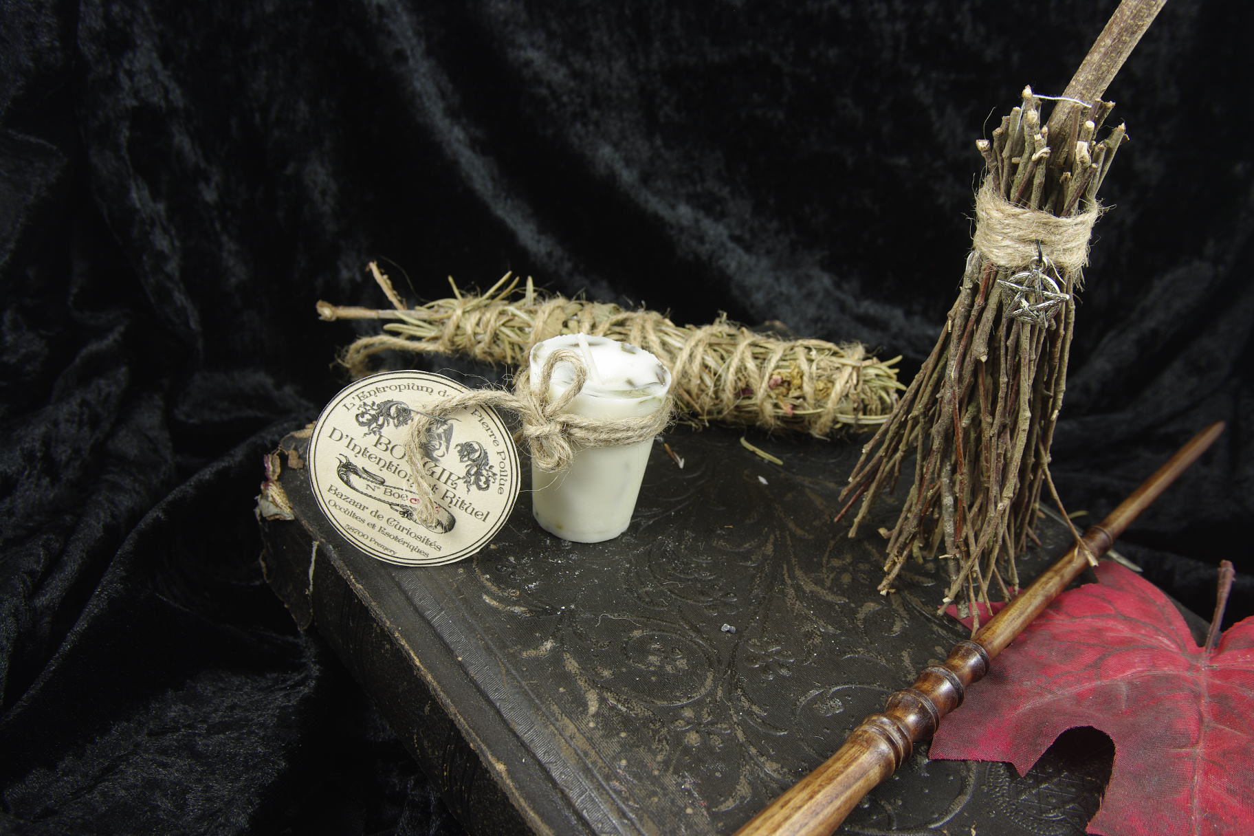 Bougie Artisanale d'Intention et Rituel "Purification"  Romarin, laurier, sauge....