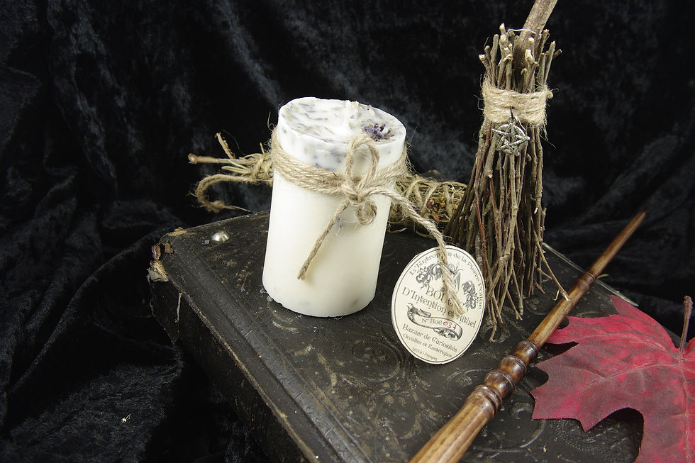 Bougie Artisanale d'Intention et Rituel "Guerison" Romarin, lavande, laurier, ortie, sauge....