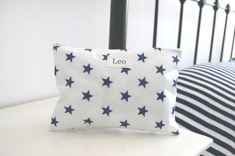 Thumbnail: Star Personalised Wipe Clean  Wash Bags