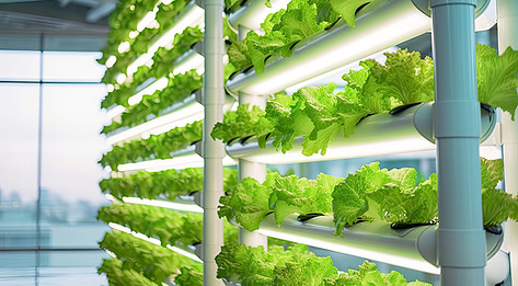 Greens growing on a vertical structure