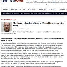 The Heyday of Antisemitism in SA, and its relevance today