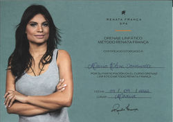 Photo certificat Renata França Drainage lymphatique