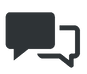 Icon of two speaking bubbles representing dialogue
