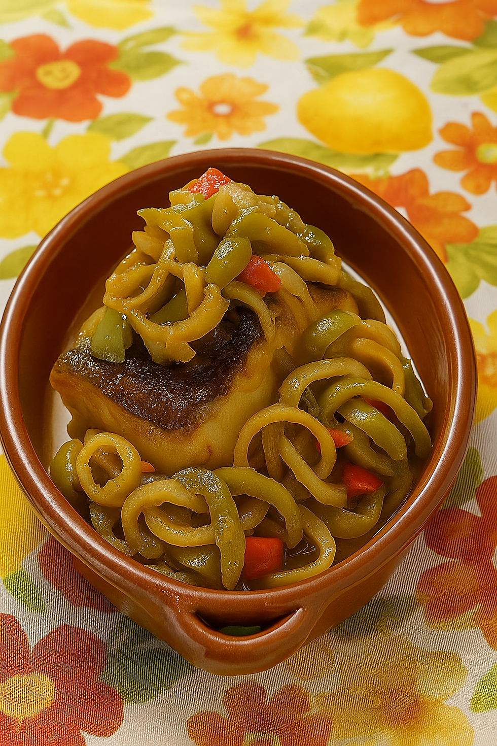 Bacalhau no Forno com Pimento, Cebola e Pão Ralado – Sabor Caseiro e Reconfortante