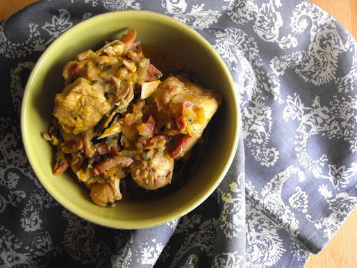 Frango estufado com abóbora e cominhos