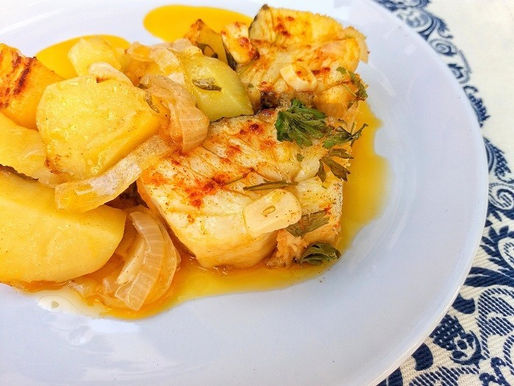Bacalhau Assado com Batatinhas