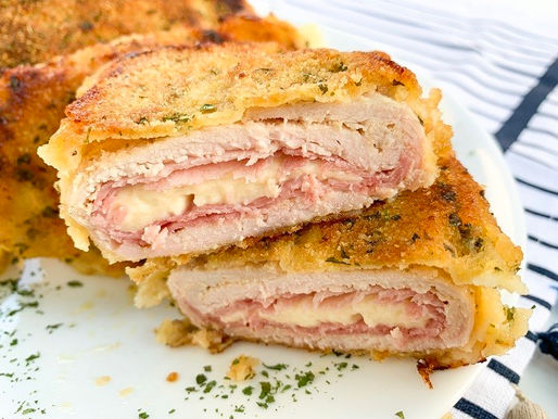 Cordon Blue caseiro feito no forno