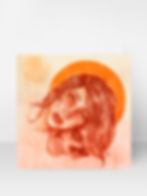 Ilustración digital de una chica y un cráneo