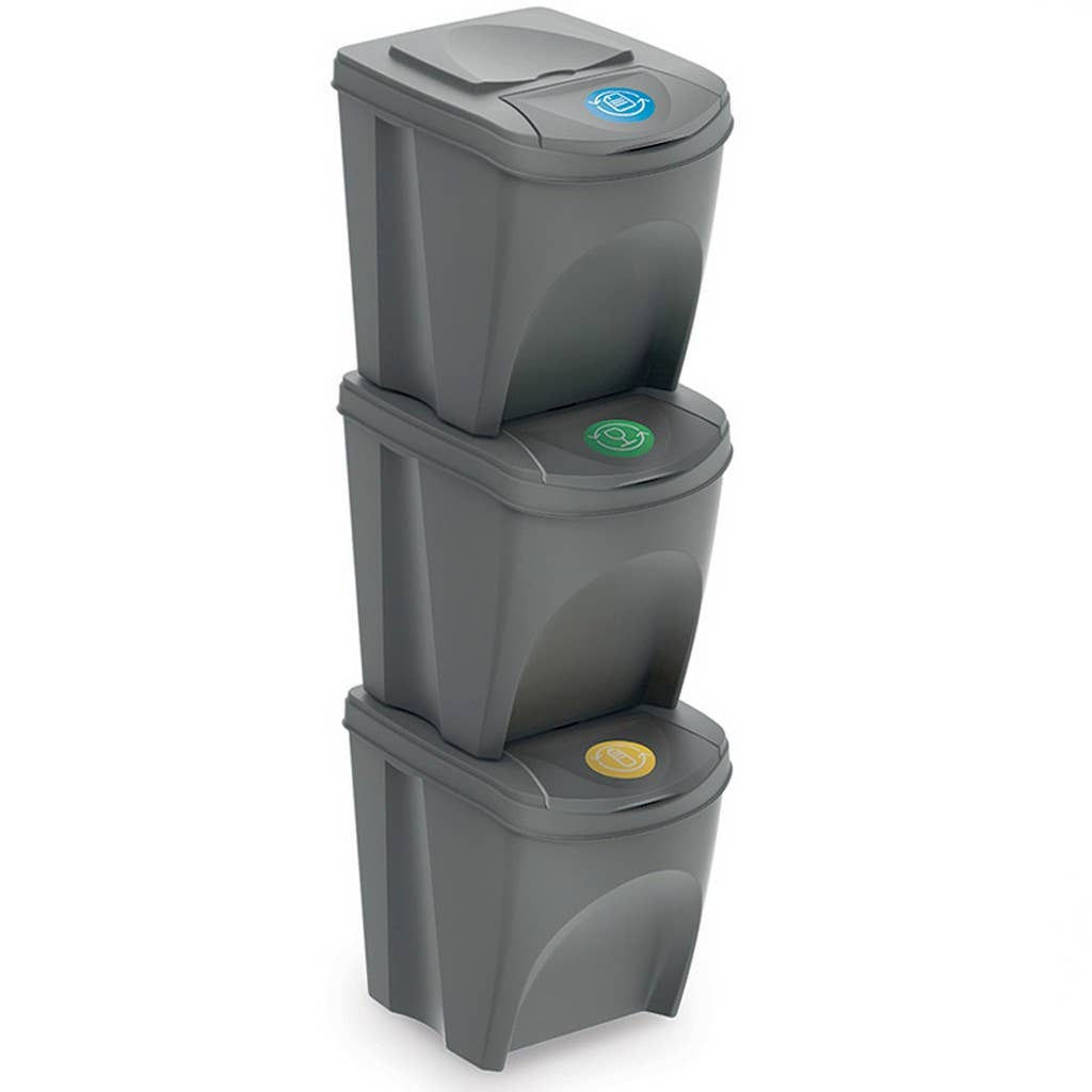 Set of 3 Recycle Bins – 25 Litre Each