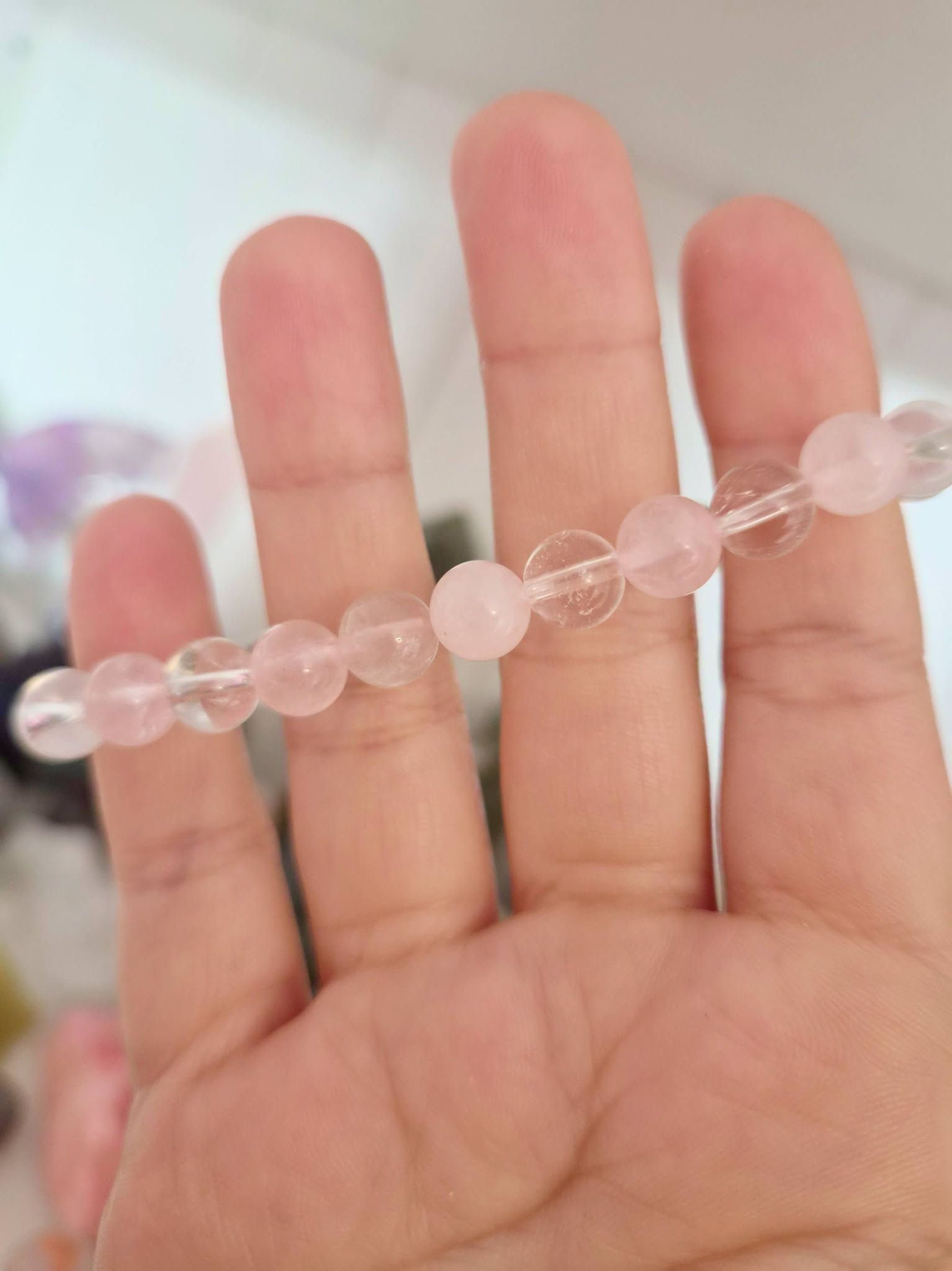 Rose quartz & clear quartz