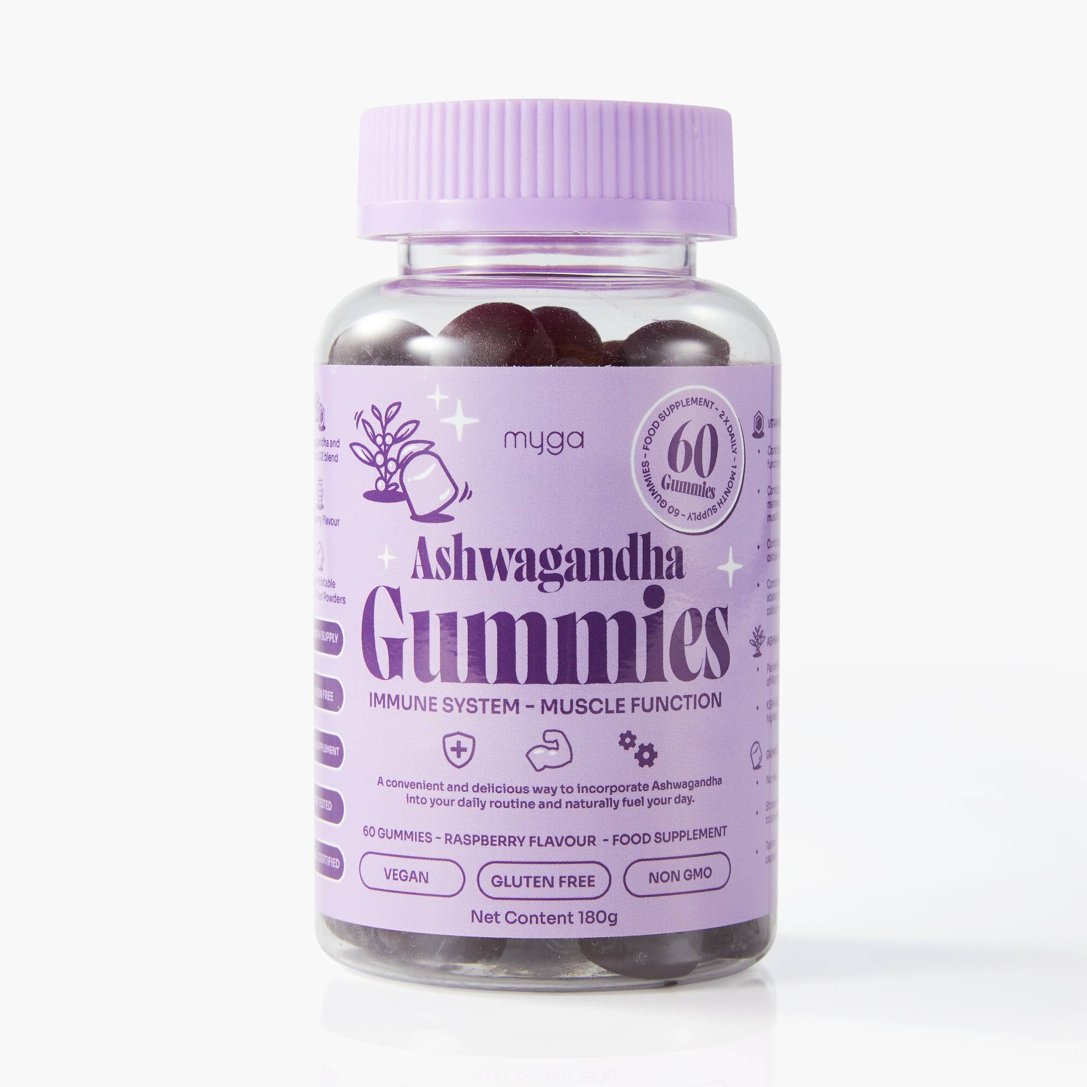 Ashwagandha Gummies – Vegan Raspberry Wellness Boost