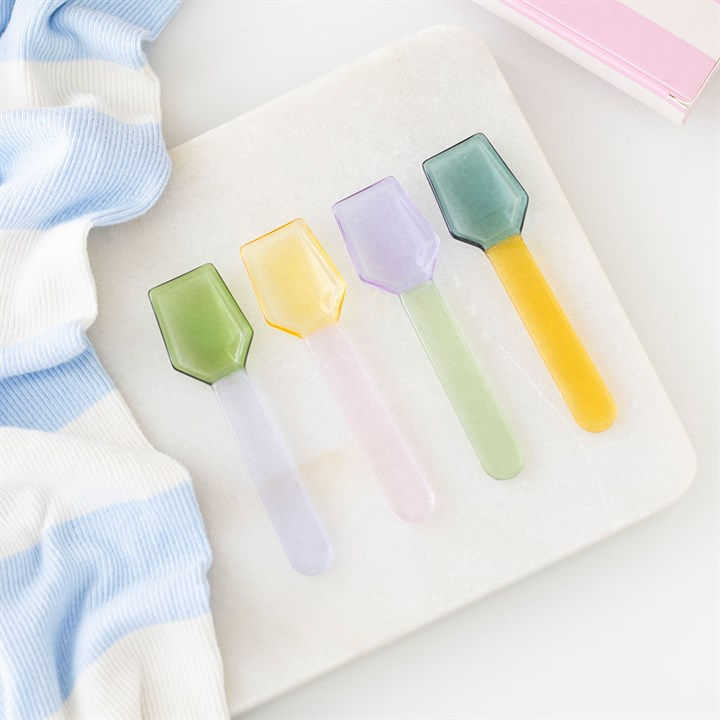 Glass dessert spoons 