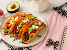 Sweet Potato Taco Shells With Shredded Beef