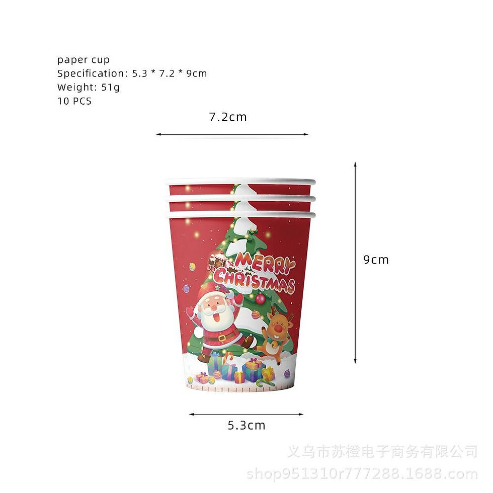 Thumbnail: 2023 Christmas Tablewares: Table Cloth, Plates, Cups, Banner, Cake Toppers, Napk