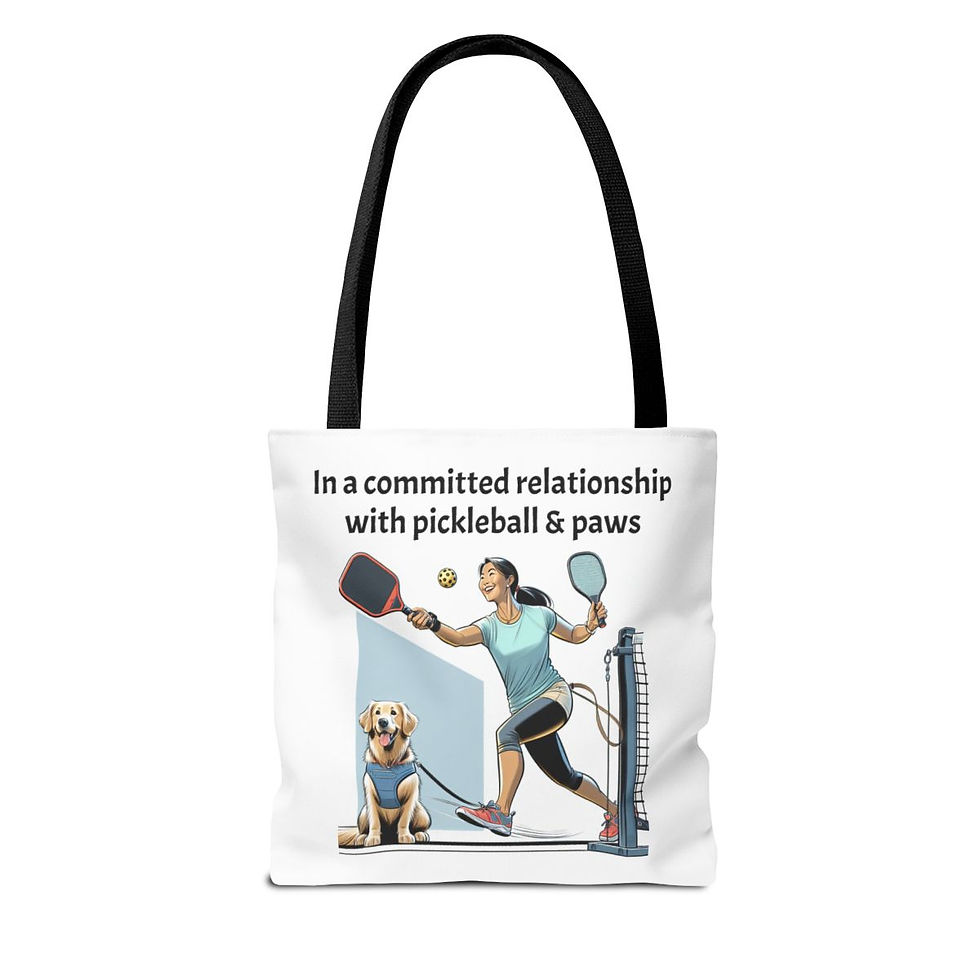 Hình thu nhỏ: Pickleball and paws- Tote Bag 